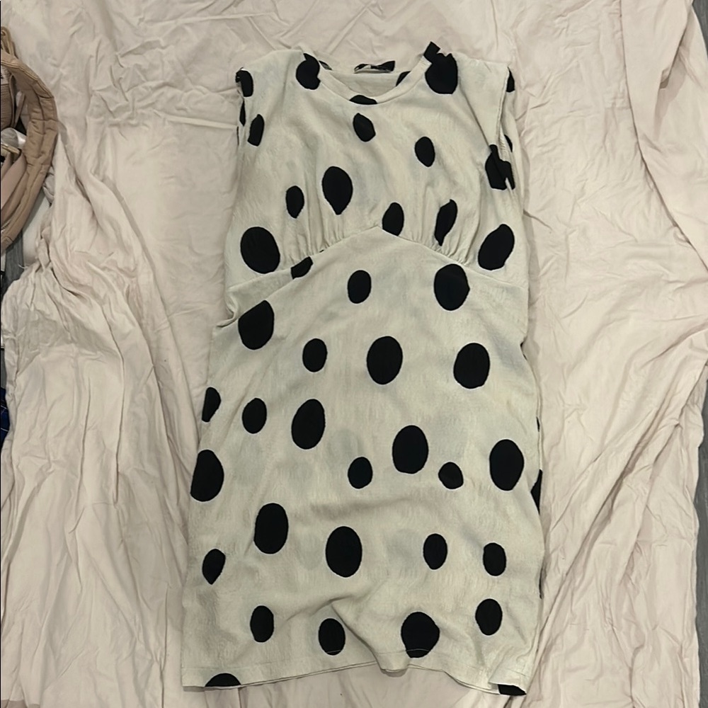 Zara Black and White Polka Dot Dress